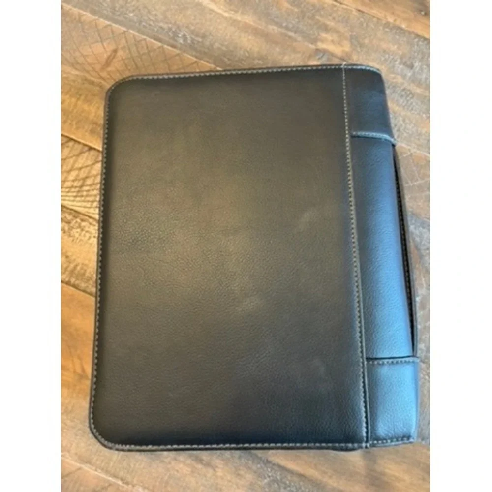 Samsonite Zip-Around Vinyl 3-Ring Padfolio with calculator Business Case Handle